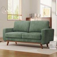 2-Sitzer-Sofa aus Cord mit Massivholz, modernes Loveseat-Sofa mit extra tiefer Sitzfläche für das Wohnzimmer, 173 x 76 x 89 cm, Grün 2-Sitzer-Sofa aus Cord mit Massivholz, modernes Loveseat-Sofa mit extra tiefer Sitzfläche für das Wohnzimmer, 173 x 76 x 89 cm, Grün von YOLEO