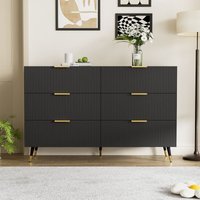 Elegantes Sideboard mit modernem Design, Kommode mit 6 Schubladen, Robust und praktisch, 120L x 40B x 77Hcm, Schwarz Elegantes Sideboard mit modernem Design, Kommode mit 6 Schubladen, Robust und praktisch, 120L x 40B x 77Hcm, Schwarz von YOLEO