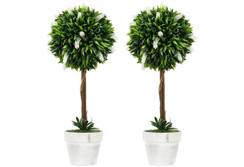 Kunstpflanze Künstliche Lavendel 2er-Set groß 60 cm Kunstpflanze, YOLEO von YOLEO