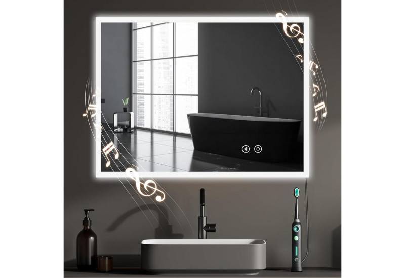 YOLEO Badspiegel LED Badezimmerspiegel Spiegel Wandspiegel 3 Lichtfarbe 60x80cm von YOLEO