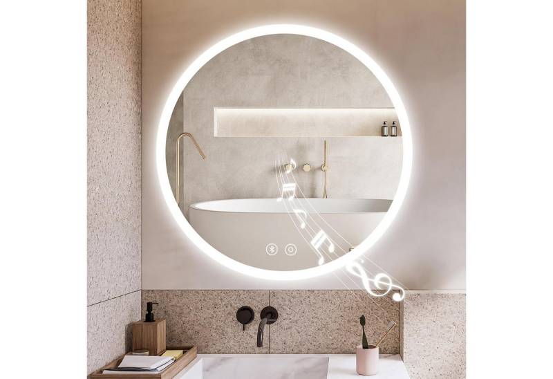 YOLEO Badspiegel Rund LED Wandspiegel Badezimmerspiegel mit Bluetooth-Lautsprecher von YOLEO