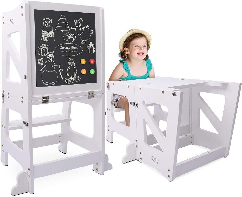YOLEO Kinderstuhl 2 in 1 Lernturm Kinder Tritthocker mit Sicherheitsstange YOLEO Kinderstuhl 2 in 1 Lernturm Kinder Tritthocker mit Sicherheitsstange von YOLEO
