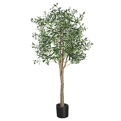 YOLEO Künstlicher Olivenbaum 180cm kunstpflanze Künstliche Pflanzen groß Olivenbaum Künstlich Kunstbaum wie echt für Wohnzimmer Schlafzimmer Büro Deko (Typ 2) von YOLEO
