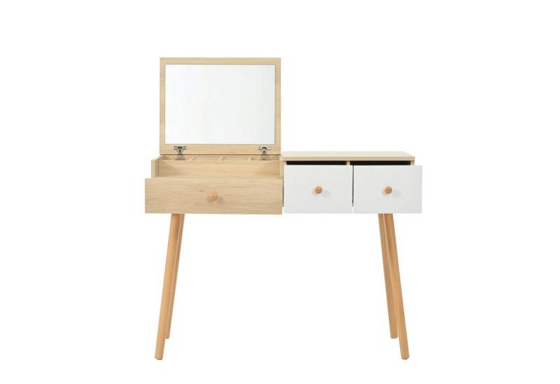 YOLEO Schminktisch Schminktisch aus Holz Mit Spiegel und Schubladen von YOLEO