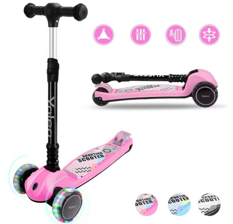 YOLEO Scooter Faltbarer Kinderoller Kinderscooter Dreiradscooter ab 3 Jahre von YOLEO