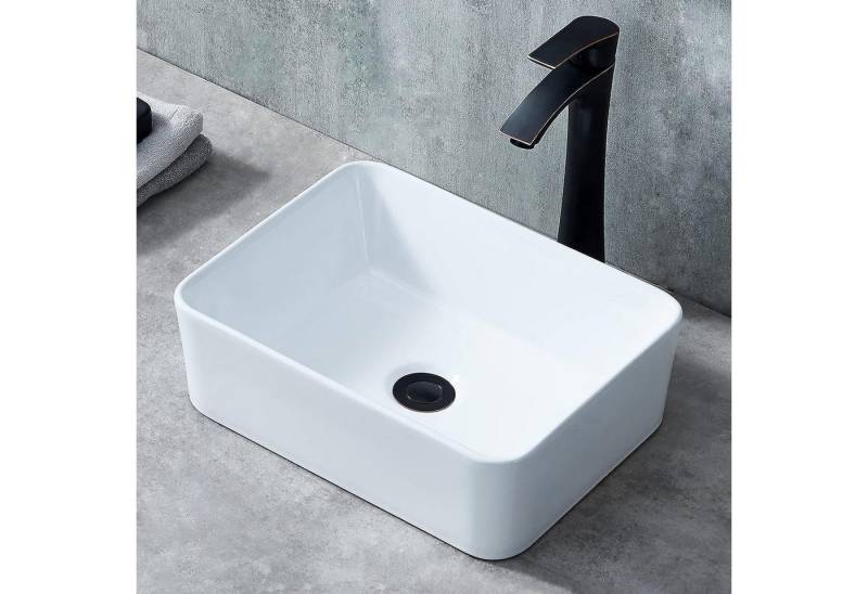 YOLEO Waschbecken Mini Aufsatzwaschbecken Keramik für Badezimmer Waschtisch 40x30 cm YOLEO Waschbecken Mini Aufsatzwaschbecken Keramik für Badezimmer Waschtisch 40x30 cm von YOLEO