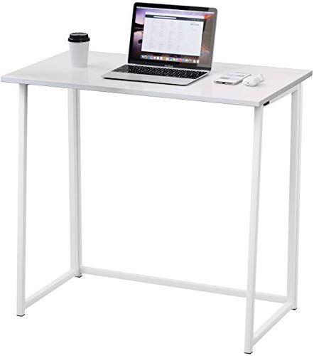 YOLEO faltbar Schreibtisch, Klapptisch Computertisch Bürotisch Arbeitstisch Basteltisch für Home Office (Weiß) von YOLEO