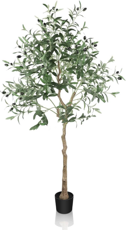 Yoleo Kunstpflanze Olivenbaum 150cm Kunstbaum Künstliche Pflanze Deko Baum B-Ware von YOLEO