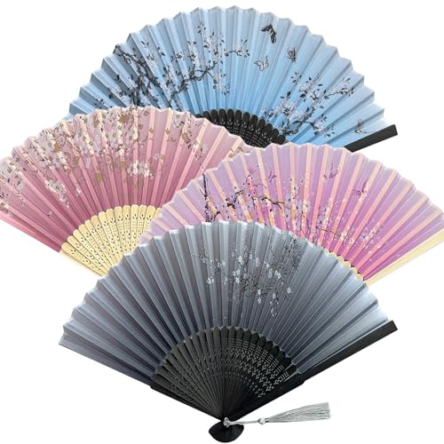 4 Stück Faltbare Fächer Handfächer,Bambusfächer mit Quaste,Holz Geschnitzten Bambus Handheld Faltfächer,Hand Fan Asiatische Deko für Wanddekoration,Geschenke 4 Stück Faltbare Fächer Handfächer,Bambusfächer mit Quaste,Holz Geschnitzten Bambus Handheld Faltfächer,Hand Fan Asiatische Deko für Wanddekoration,Geschenke von YOLONCE