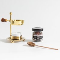 Räucherset "stövchen", Räucherstövchen Set Aus Messing Mit Holzgriff, Höhenverstellbar, Räucherwerk, Räucherlöffel, Kerze, Räuchermischung Räucherset "stövchen", Räucherstövchen Set Aus Messing Mit Holzgriff, Höhenverstellbar, Räucherwerk, Räucherlöffel, Kerze, Räuchermischung von YOMERAnatural