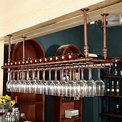 YOMMIOO Weinglasregal, hängende Weinregale, Deckendekoration, Weinglashalter, für Bars, Restaurants, Stielglashalter, schwebendes Display-Aufbewahrungsregal für Küche, Hotel, Bar von YOMMIOO