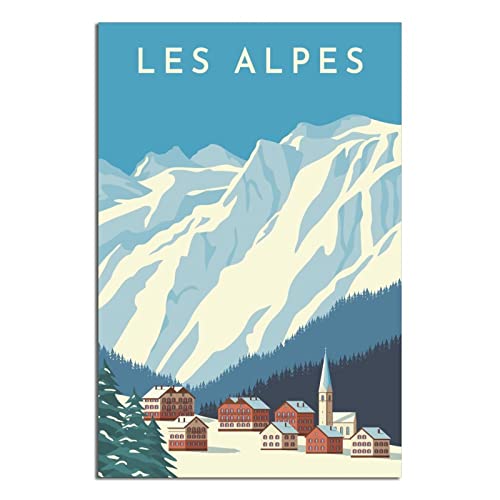 YONGCAI Alpen Mountain Range Skyline Vintage Reiseposter Leinwand Wand Home Room Decor Kunst Poster Malerei Bild Druck Geschenk Poster YONGCAI Alpen Mountain Range Skyline Vintage Reiseposter Leinwand Wand Home Room Decor Kunst Poster Malerei Bild Druck Geschenk Poster von YONGCAI