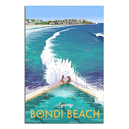 Bondi Beach Australien Sydney Vintage Reise Poster Leinwand Wand Home Room Decor Kunst Poster Malerei Bild Druck Geschenk Poster Bondi Beach Australien Sydney Vintage Reise Poster Leinwand Wand Home Room Decor Kunst Poster Malerei Bild Druck Geschenk Poster von YONGCAI