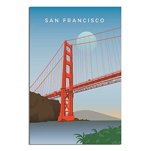 Golden Gate Bridge San Fransisco Vintage Reise Poster Leinwand Wand Home Room Decor Kunst Poster Gemälde Bild Druck Geschenk Poster Golden Gate Bridge San Fransisco Vintage Reise Poster Leinwand Wand Home Room Decor Kunst Poster Gemälde Bild Druck Geschenk Poster von YONGCAI