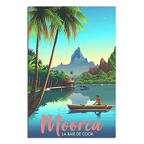 Vintage Moorea Cook's Bay Rudern Reise Poster Leinwand Wand Home Room Decor Kunst Poster Malerei Bild Druck Geschenk Poster Vintage Moorea Cook's Bay Rudern Reise Poster Leinwand Wand Home Room Decor Kunst Poster Malerei Bild Druck Geschenk Poster von YONGCAI