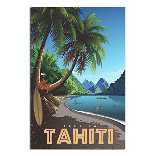Vintage Tautira Tahiti Strand Reise Poster Leinwand Wand Home Room Decor Kunst Poster Gemälde Bild Druck Geschenk Poster Vintage Tautira Tahiti Strand Reise Poster Leinwand Wand Home Room Decor Kunst Poster Gemälde Bild Druck Geschenk Poster von YONGCAI