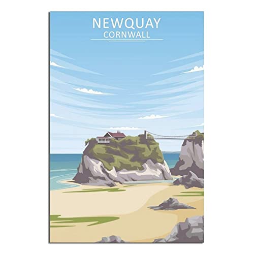 YONGCAI Newquay Cornwall Beach Skyline Vintage Reise Poster Leinwand Wand Home Room Decor Kunst Poster Gemälde Bild Druck Geschenk Poster YONGCAI Newquay Cornwall Beach Skyline Vintage Reise Poster Leinwand Wand Home Room Decor Kunst Poster Gemälde Bild Druck Geschenk Poster von YONGCAI