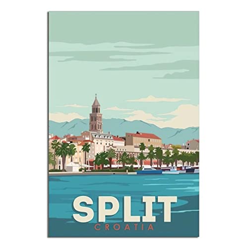 YONGCAI Split Kroatien Skyline Vintage Reise Poster Leinwand Wand Home Room Decor Kunst Poster Gemälde Bild Druck Geschenk Poster YONGCAI Split Kroatien Skyline Vintage Reise Poster Leinwand Wand Home Room Decor Kunst Poster Gemälde Bild Druck Geschenk Poster von YONGCAI