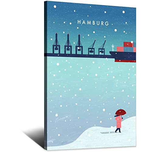 YONGCAI Vintage Hamburg im Winter Deutschland Reise Poster Leinwand Wand Home Room Decor Kunst Poster Gemälde Bild Druck Geschenk Poster YONGCAI Vintage Hamburg im Winter Deutschland Reise Poster Leinwand Wand Home Room Decor Kunst Poster Gemälde Bild Druck Geschenk Poster von YONGCAI