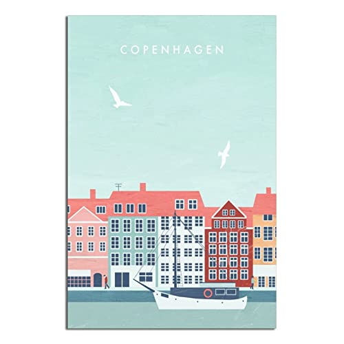 YONGCAI Vintage Kopenhagen Dänemark Reiseposter Leinwand Wand Home Room Decor Kunst Poster Gemälde Bild Druck Geschenk Poster YONGCAI Vintage Kopenhagen Dänemark Reiseposter Leinwand Wand Home Room Decor Kunst Poster Gemälde Bild Druck Geschenk Poster von YONGCAI
