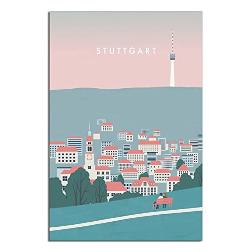 YONGCAI Vintage Stuttgart Deutschland Reise Poster Leinwand Wand Home Room Decor Kunst Poster Gemälde Bild Druck Geschenk Poster YONGCAI Vintage Stuttgart Deutschland Reise Poster Leinwand Wand Home Room Decor Kunst Poster Gemälde Bild Druck Geschenk Poster von YONGCAI