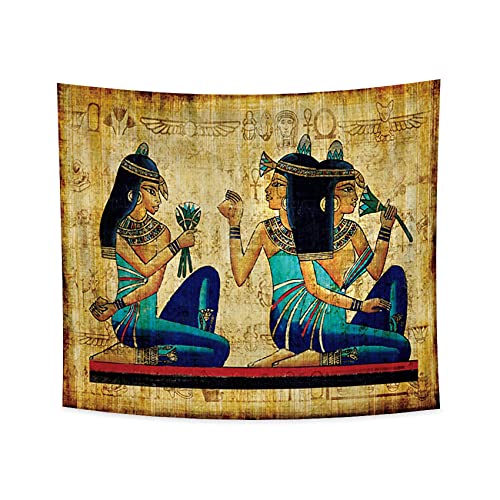 YONGFOTO 180x160cm Antikes Ägypten Tapisserie Farbe gemalt Priesterin Traditionelle Kleidung Symbol Alte Zivilisation Wandbehang Tapisserien für Heim Wand-Dekor Tischdecke Decke von YONGFOTO