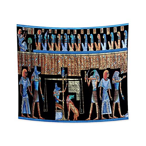 YONGFOTO 180x160cm Antikes Ägypten Tapisserie Gott Anubis Horus Unterwelt-Passage Balance Ruling Alte Zivilisation Wandbehang Tapisserien für Heim Wand-Dekor Tischdecke Decke von YONGFOTO