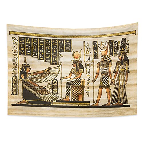 YONGFOTO 100x70cm Antikes Ägypten Tapisserie Pharao Gott Horus Hieroglyphen Papyrus Symbol Alte Zivilisation Wandbehang Tapisserien für Heim Wand-Dekor Tischdecke Decke von YONGFOTO