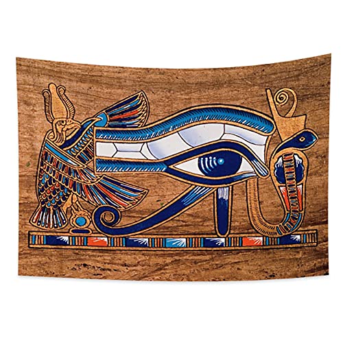 YONGFOTO 150x100cm Antikes Ägypten Tapisserie Farbig Auge des Horus Adlerkopf Wedjat-Auge Mysteriös Symbol Alte Zivilisation Wandbehang Tapisserien für Heim Wand-Dekor Tischdecke Decke von YONGFOTO