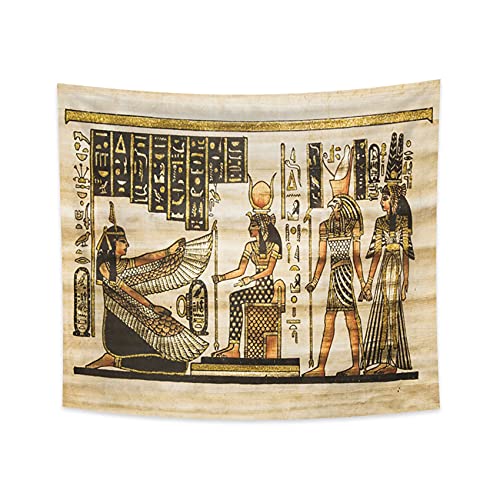YONGFOTO 150x130cm Antikes Ägypten Tapisserie Pharao Gott Horus Hieroglyphen Papyrus Symbol Alte Zivilisation Wandbehang Tapisserien für Heim Wand-Dekor Tischdecke Decke von YONGFOTO