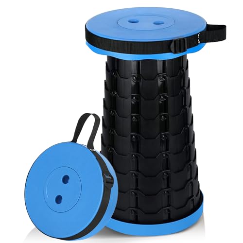 Klapphocker, Teleskophocker, Hocker Klappbar, Mit StäRkerer Konstruktion, für Campinghocker Draussen, Camping-Hocker, Max TragfäHigkeit 180 Kg, Blau von YONGHUO