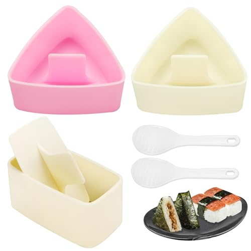Onigiri-Formen-Set, 3 Stück, Reisbällchen, Musubi-Presse, große dreieckige Reisform, japanisches Sushi-Set für Mittagessen, Bento Onigiri-Formen-Set, 3 Stück, Reisbällchen, Musubi-Presse, große dreieckige Reisform, japanisches Sushi-Set für Mittagessen, Bento von YONGJUNG