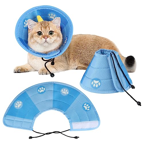 Halskrause Katze，Einstellbarer Katzen Halskrause Halsband, Weich Atmungsaktiver Schutzhalsband, Kragen Cone Operation Und Verletzungen Für Klein Welpen Nach Op (S) von YONGQING