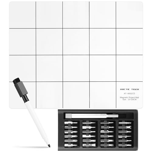 Magnetmatte, Magnetic Project Mat mit Stift, Magnetische Arbeitsmatte mit Schraubendreher Werkzeuge, Magnetische Unterlage für Smartphone Laptop Oder Andere Elektronik Reparatur von YONGQING