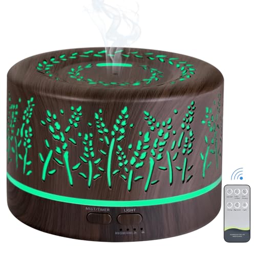 500ml Aroma Diffuser, Luftbefeuchter Aromatherapie Öle Diffuser für Ätherische Öle, Öle Diffusor mit Timer 7 LED Lichtfarben für Schlafzimmer Büro Spa Yoga Haus Deko von YONGYAO