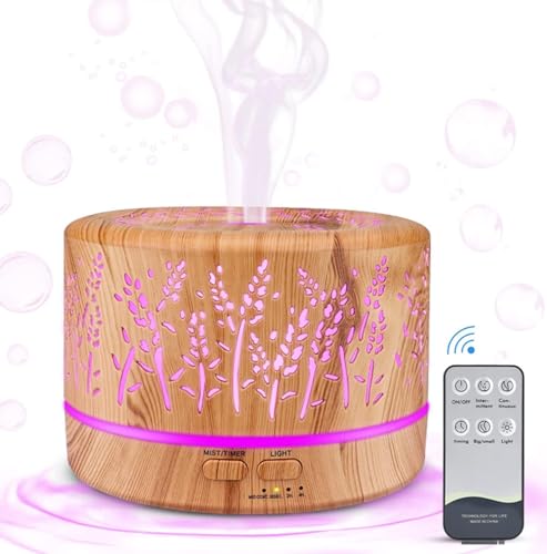 500ml Aroma Diffuser Luftbefeuchter Humidifier, Aromatherapie Diffuser BPA Frei für Ätherische Öle, Öle Diffusor mit Timer 7 LED Lichtfarben für Baby Zuhause Schlafzimmer Büro Yoga von YONGYAO