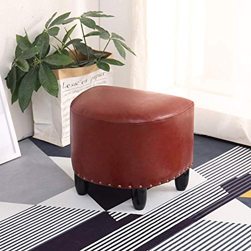 Cube Hocker Hocker Massivholz Gepolsterter Hocker Kunstleder Pouf Wickelschuh Fußhocker Couchtisch Wohnzimmer Fußhocker-40x32x33cm(16x13x13inch) G (E 40x32x33cm(16x13x13inch)) hohe Kapazität von YONGYONGDE