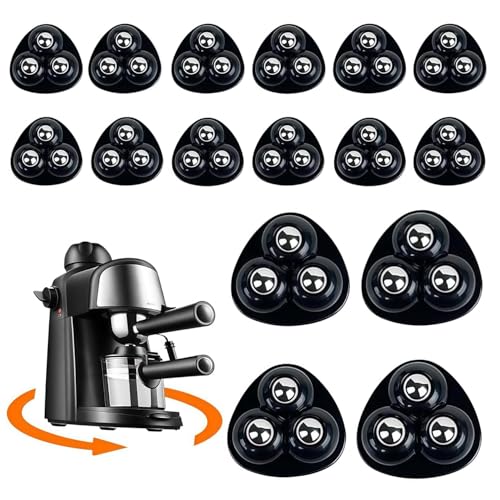 16 Stück Mini Kugelrollen Möbelrollen Mini Möbelrollen 360 Grad Universalrad Selbstklebendes Metallkugeln 3 Rollen,Plastik Laufrollen für Mülleimer,Aufbewahrungsboxen(Schwarz) von YONGZHIKEJI