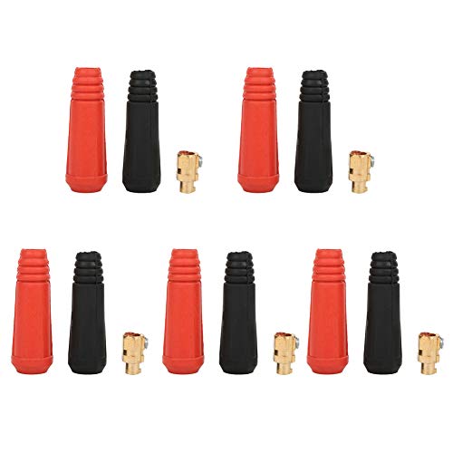 10-25 Square Quick Plug Connector 5Pcs | Messing & Gummi Schweißmaschine Anschlüsse für Elektrowerkzeuge/Industrieanlagen | Hohe Temperatur & Öl Tolerant Lange + Lange Typ von YONGZURA