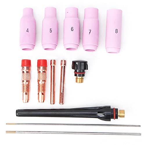 13pcs TIG Schweißfackelkit | 1,6 mm & 2,4 mm Wolfram -Elektroden/Düsen | Ersatz für WP - 17/18/26 | Nun - machte Verbrauchsmaterialien von YONGZURA