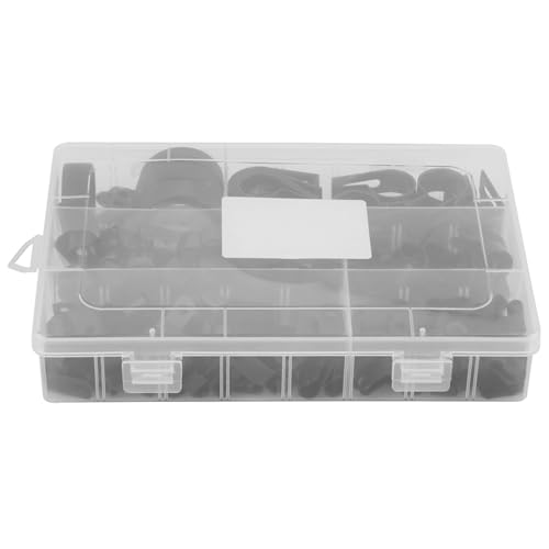 200 Pcs Nylon P Clips Assortment | 6 Sizes 3.5mm to 28mm Cable Conduit Clamps | Non - Corrosive Fasteners for Automotive Wiring/Electrical Tubing/DIY Projects (Black) von YONGZURA