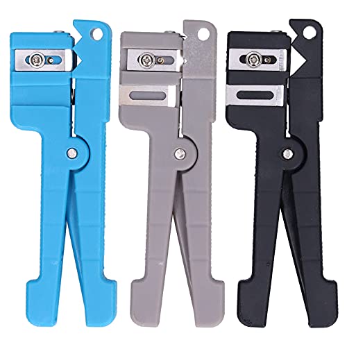3pcs Fiber Optic Stripper Set | Coaxial Cable Crimper & Wire Stripper Tool | 3 Straight + 1 Curved Cutting Components for 0-7.9mm Cables | PVC Grip for Electronics/Network / von YONGZURA