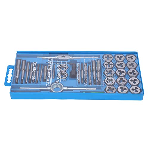 40pcs metrische Tap- und Sterbchen -Set | Kohlenstoffstahl -Gewindewerkzeuge zum Mahlen/Reparieren/Entfernen von Schrauben | Qualifikates Handwerkzeugkit mit Tragetasche von YONGZURA