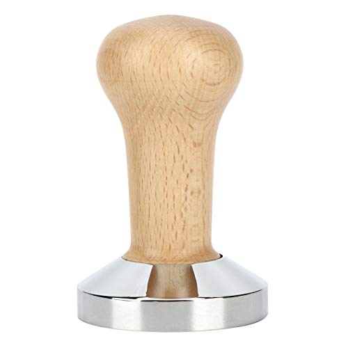 58mm Kaffeestamper | Schwere Edelstahl- und Holzkaffeemaschine | Ergonomischer Griff für glatte feste Presse | Barista -Werkzeuge für Heim- / Büro- / Café -Shop (Wood Color) von YONGZURA