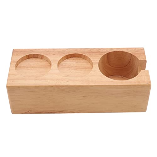Beech Wood Coffee Tamper Station | Stable Holder for 58mm / 51mm / 53mm / 54mm Portafilters | Sustainable Barista Accessory for Home & Cafe | Secure Base with Coffee Stick Slot (Wood Color) von YONGZURA