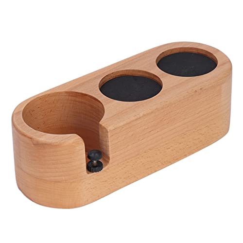 Coffee Tamper Holder Station | Beech Wood Base with 3 Holes for 58mm Portafilters/Tampers/Distributors | Secure & Grooved Design von YONGZURA