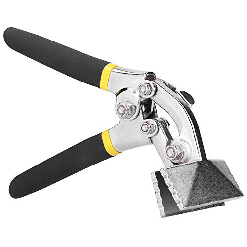 Flanging Pliers | Chrome Alloy Steel Crimping Forceps for Metal Bending/Seaming/Folding | Curved Handle with Rubber Grip, 8 Inch Total Length von YONGZURA