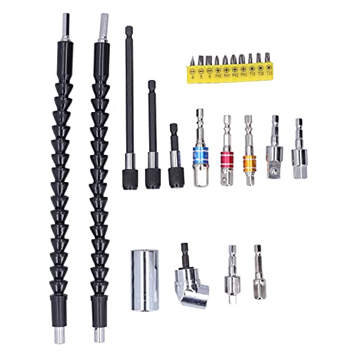Flexidable Drill Bit Extension | 300mm Stainless Steel Right Angle Screwdriver | Bendable Shaft for Tight Spaces/Computers/Electrical Cabinets | 10 - Piece Set with PH & Torx Flexidable Drill Bit Extension | 300mm Stainless Steel Right Angle Screwdriver | Bendable Shaft for Tight Spaces/Computers/Electrical Cabinets | 10 - Piece Set with PH & Torx von YONGZURA