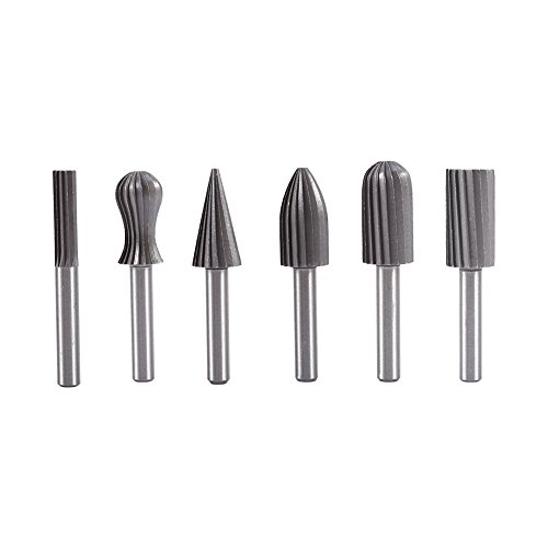 HSS-Drehfräser-Set, 6 mm Schaft, Hochgeschwindigkeitsstahl-Schleif-Bits für Metall/Holz/Kunststoff, Zubehör für elektrische Schleifmaschinen, 6 Stück HSS-Drehfräser-Set, 6 mm Schaft, Hochgeschwindigkeitsstahl-Schleif-Bits für Metall/Holz/Kunststoff, Zubehör für elektrische Schleifmaschinen, 6 Stück von YONGZURA