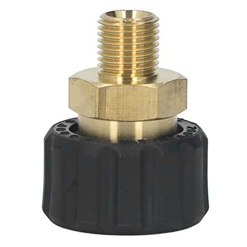 Hochdruckreiniger-Adapter | 5000 psi aus Messing und Gummi G1/4 Zoll auf M22 x 1,5 mm | Ersatz für Schläuche/Düsen/Spritzpistolen (Male auf Buchse 14 mm Außendurchmesser) von YONGZURA